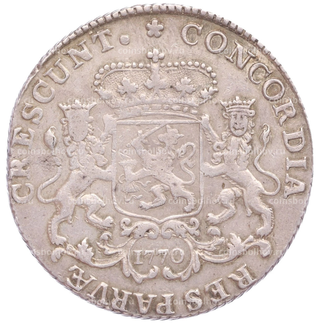 Монета 1/2 дукатона 1770 года Голландия  провинция Западная Фрисландия