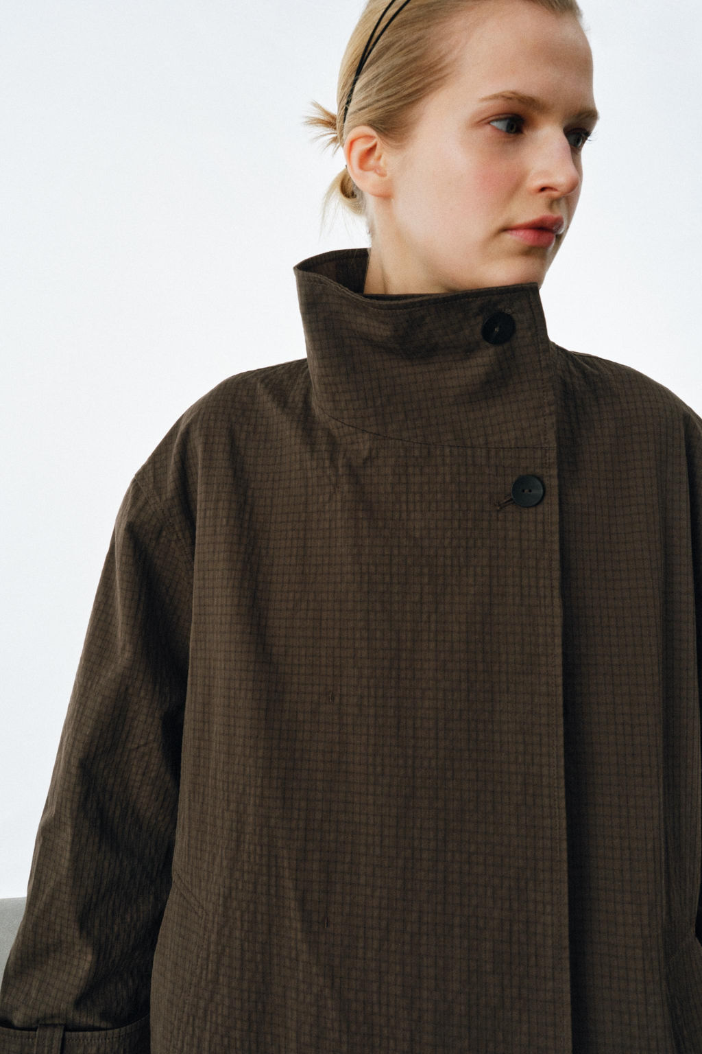ZW COLLECTION OVERSIZE CHECK TRENCH COAT - Zara фото 12