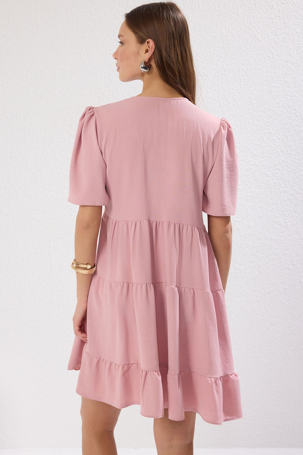TRENDYOLMILLA Siyah Genis Kesim Mini Dokuma Elbise TWOSS20EL0400  фото 70