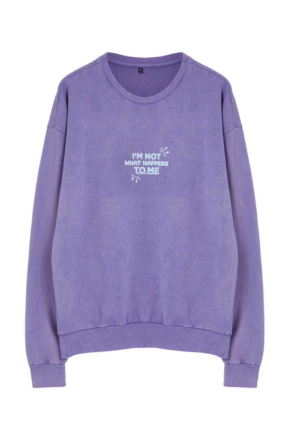 TRENDYOL MAN Lila Oversize/Genis Kesim Y?kama/Eskitme Efektli On ve Arka Bask?l? Sweatshirt TMNAW25SW00041 - Trendyolmilla фото 7