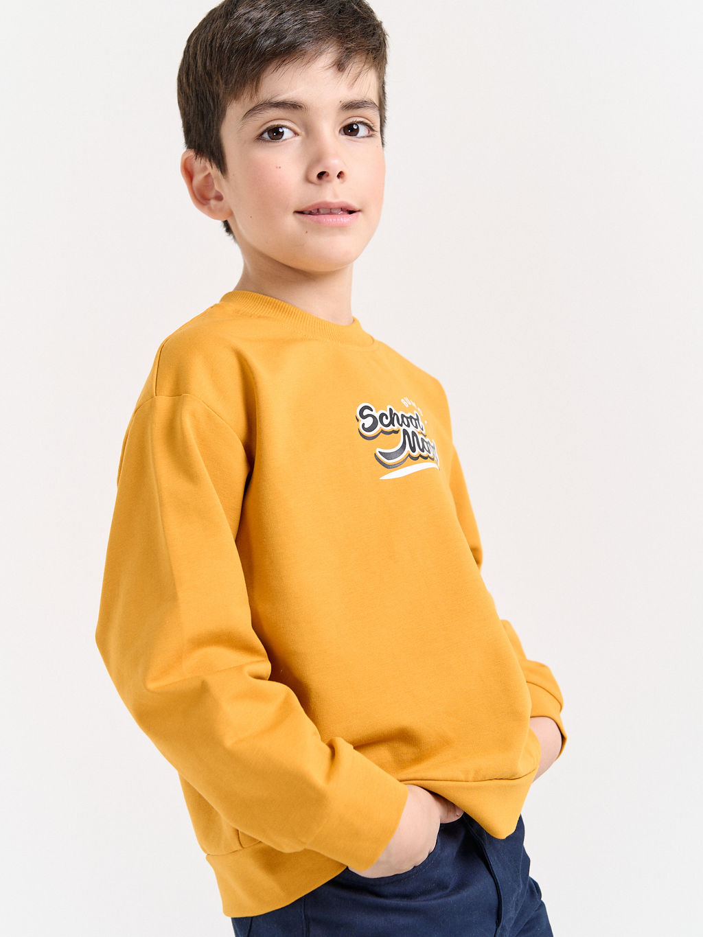 Свитшот облегченный "Горчица" с принтом 7+