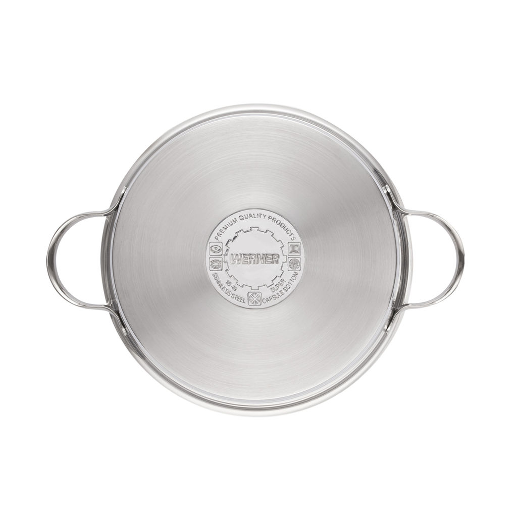 50314 WERNER Кастрюля NICE 24х13,5см/5,4л со стеклянной крышкой, с индукционным капсульным дном. Материал: нерж. сталь 18/8. Толщина: 0,6мм  фото 5