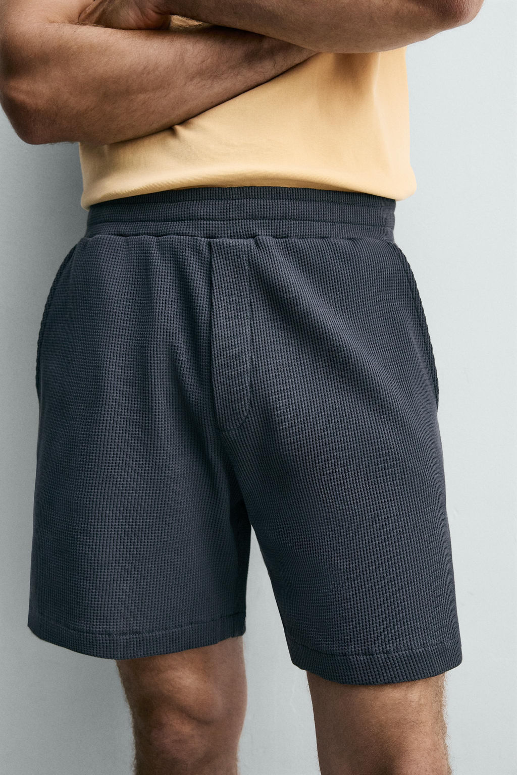 BERMUDA JOGGER ESTRUCTURA WAFFLE / Azul / Acero - Zara фото 5
