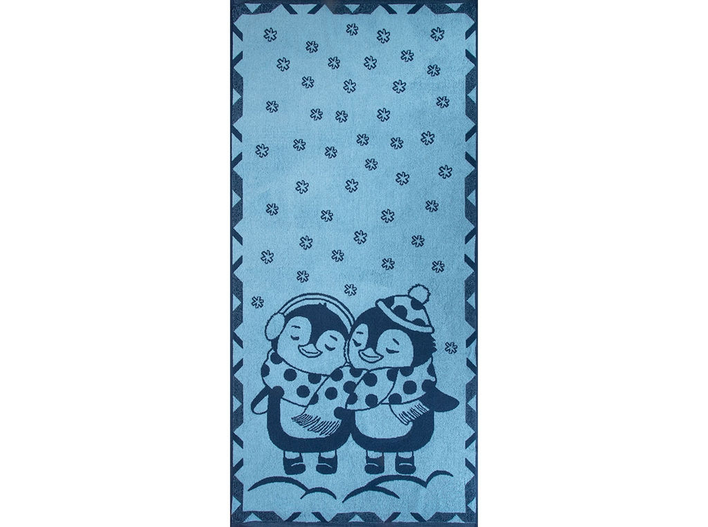 Полотенце махровое 6с102.411ж1 Пингвики(джинс) 67х150см