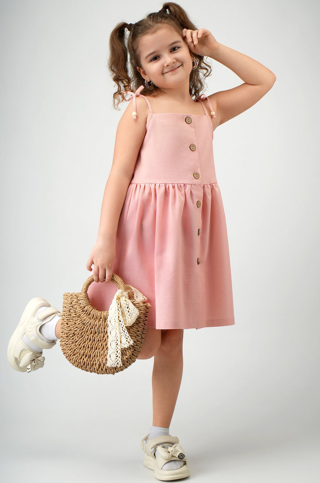 Льняной сарафан для девочки Happyfox