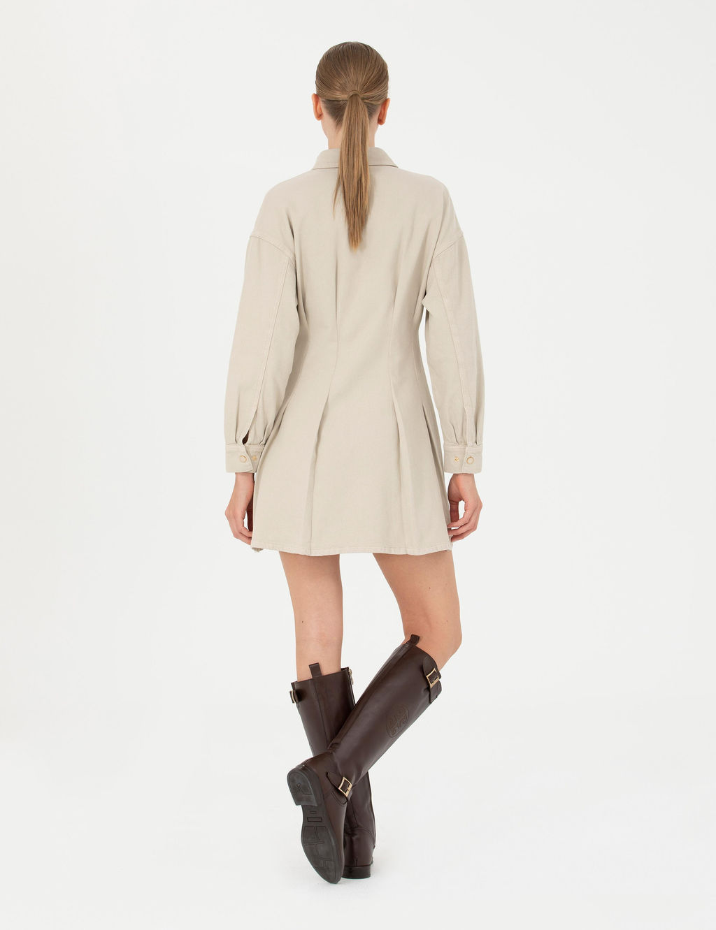 Bej A Kesim Dokuma Elbise - Pierre cardin фото 5