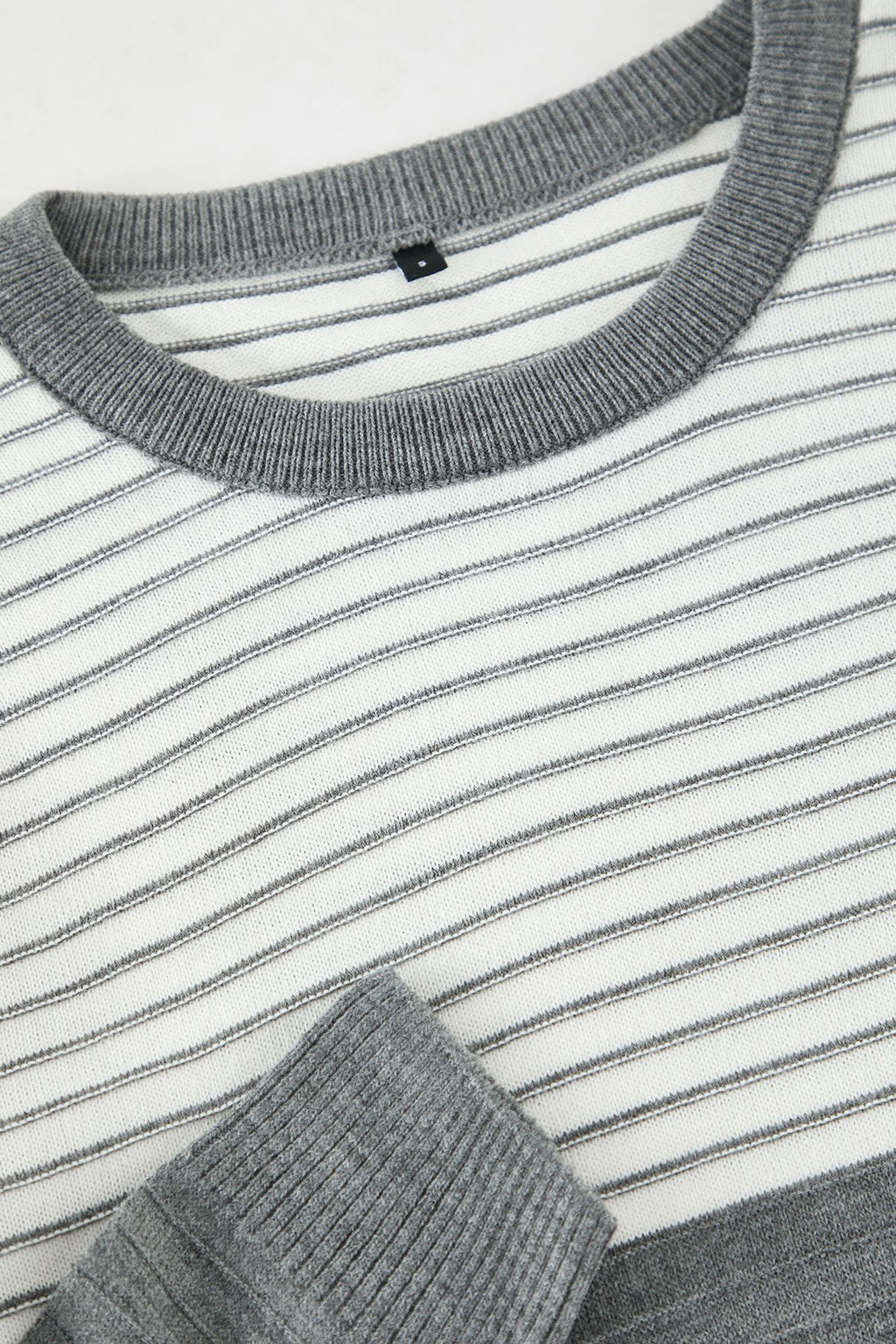 TRENDYOL MAN Gri Slim Dar Kesim Bisiklet Yaka Cizgili Triko Kazak TMNAW20LS0007 - Trendyolmilla фото 7