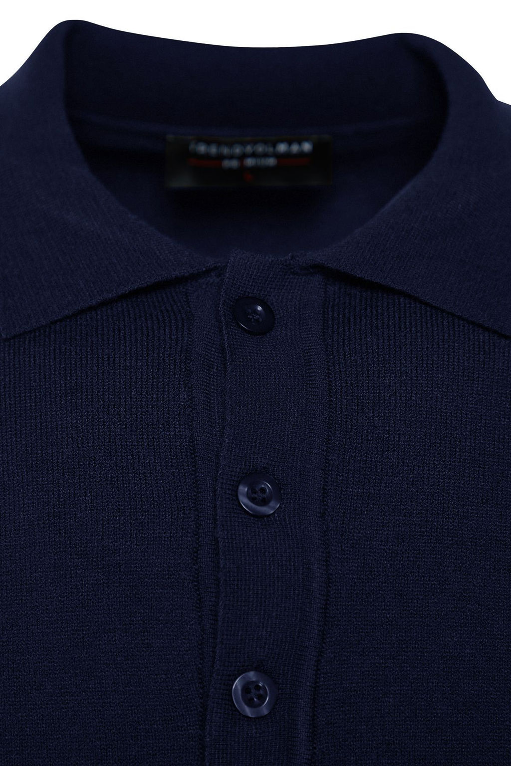 Lacivert Erkek Regular Polo Yaka Duz Triko Kazak TMNAW24KZ00067