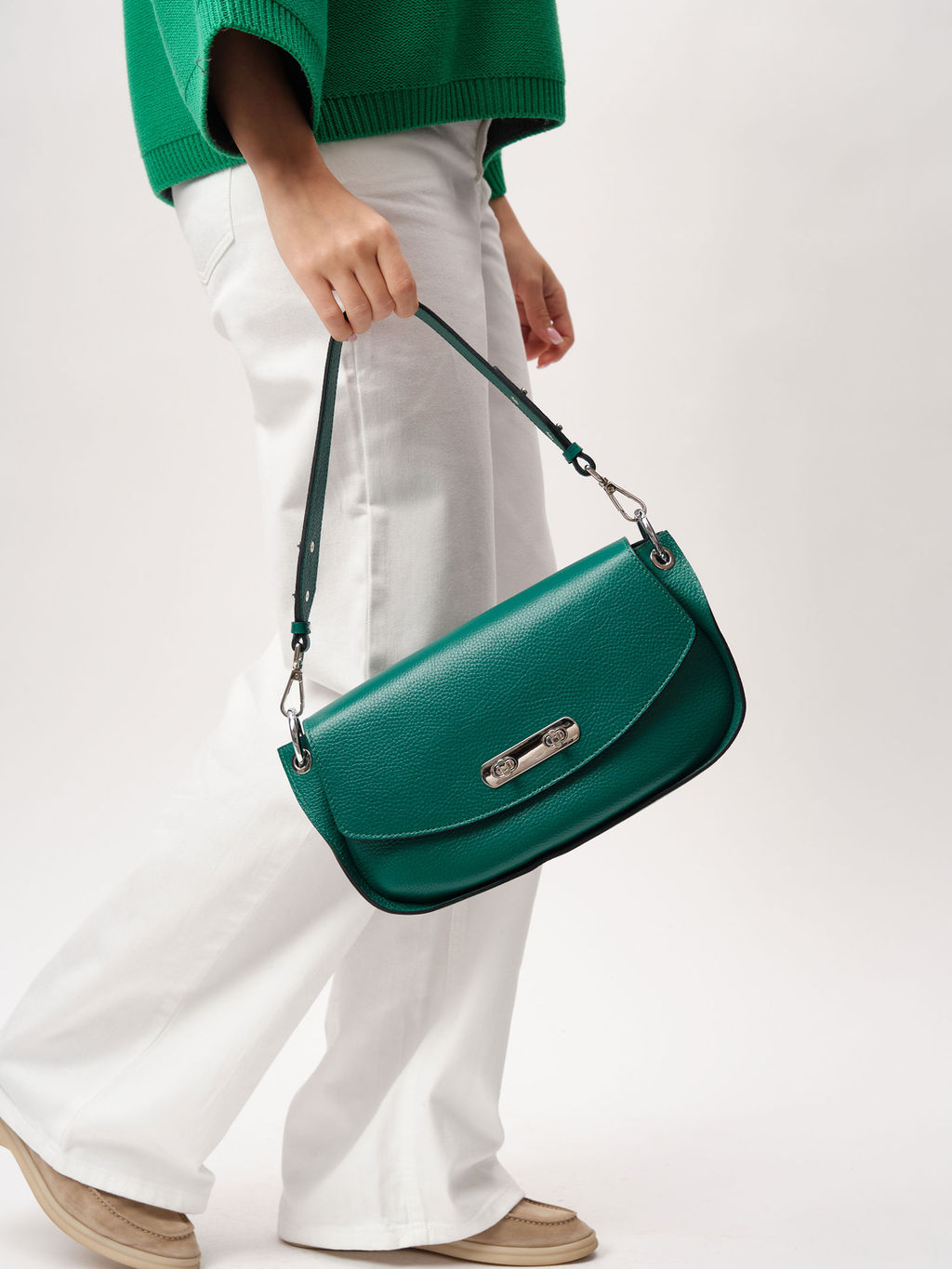 Кожаная сумка Azaro 30645 зеленый изумруд