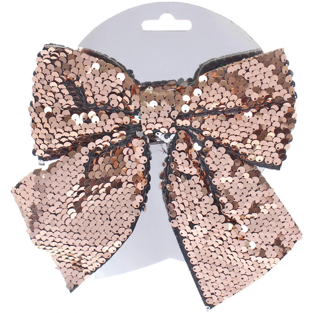 Бант на ёлку "Сияние" 16*17 см, Розовое золото