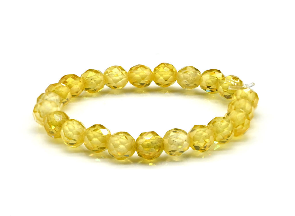 Колечко на резинке из фианитов цвет желтый