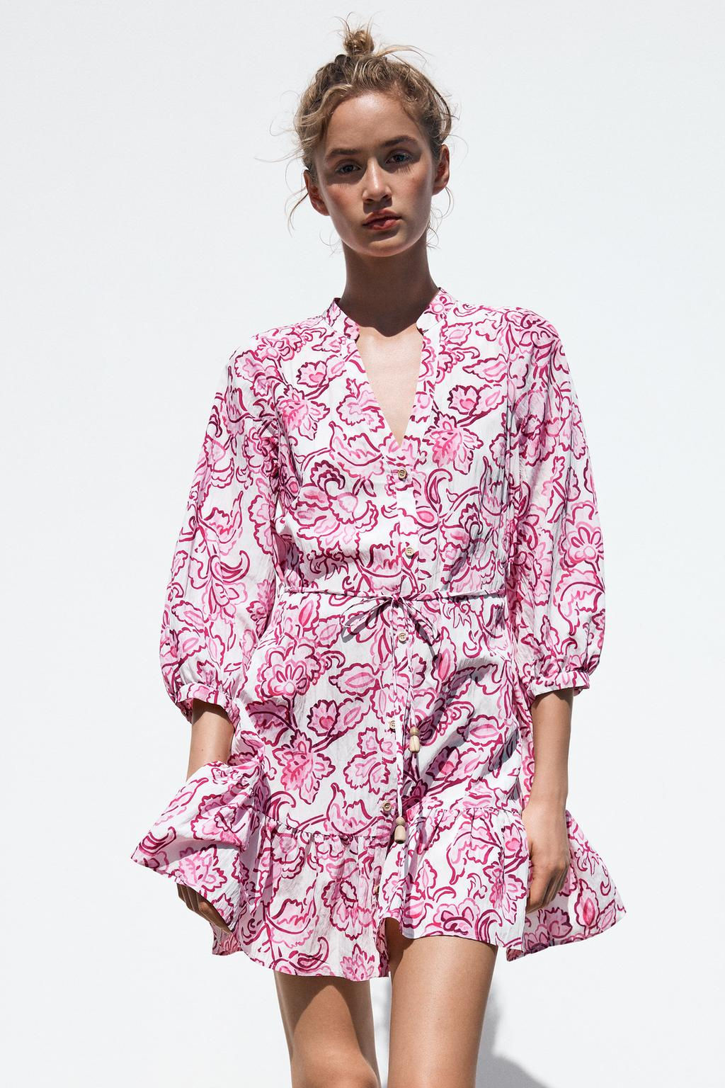 FLORAL PRINT MINI DRESS - Zara фото 2