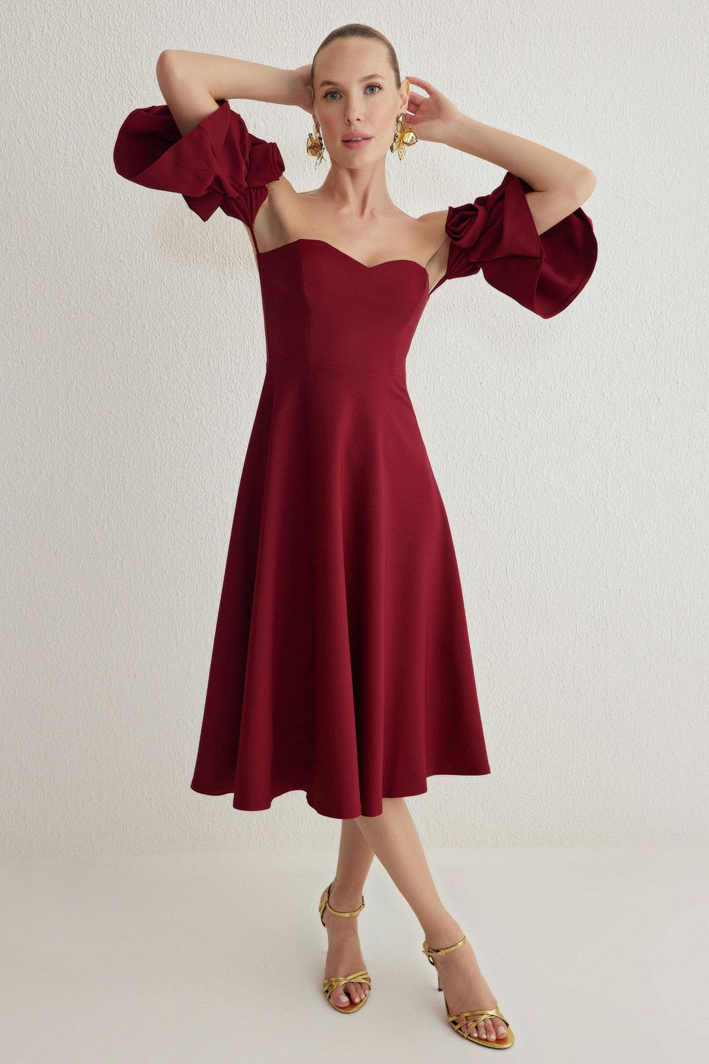 Pudra A-Kesim Gul Detayl? Dokuma S?k Abiye Gece Mezuniyet Elbisesi TPRSS25EL00121 - Trendyolmilla фото 7