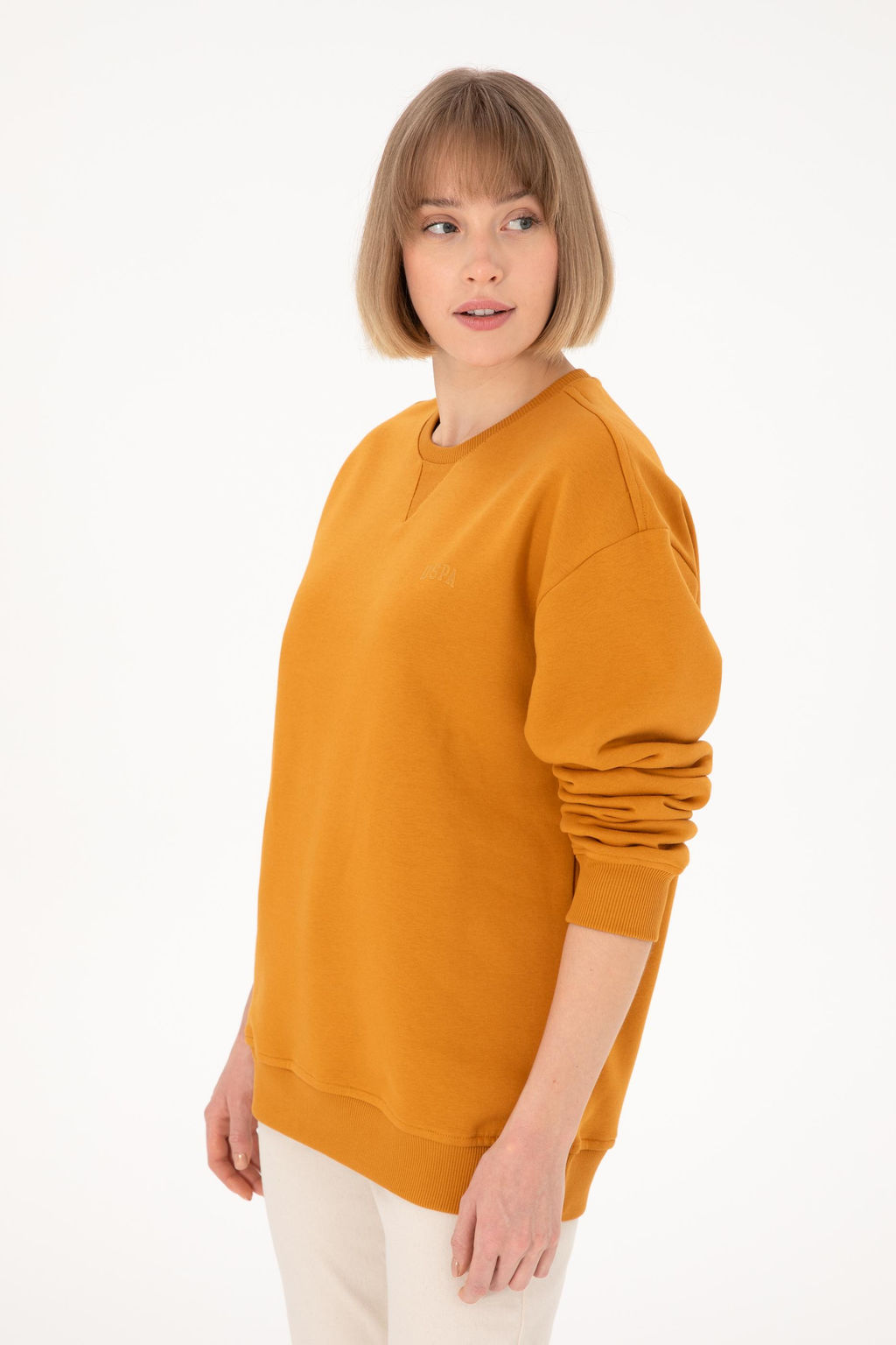 Мужской горчичный базовый свитшот Неожиданная скидка в корзине