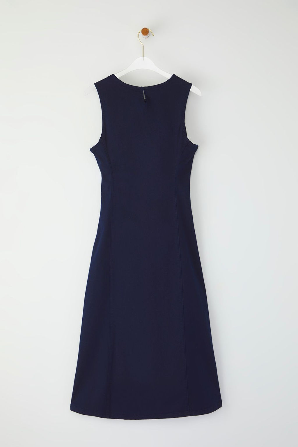 TRENDYOLMILLA Koyu Mavi Y?rtmacl? Midi Denim Elbise TWOSS25EL00155