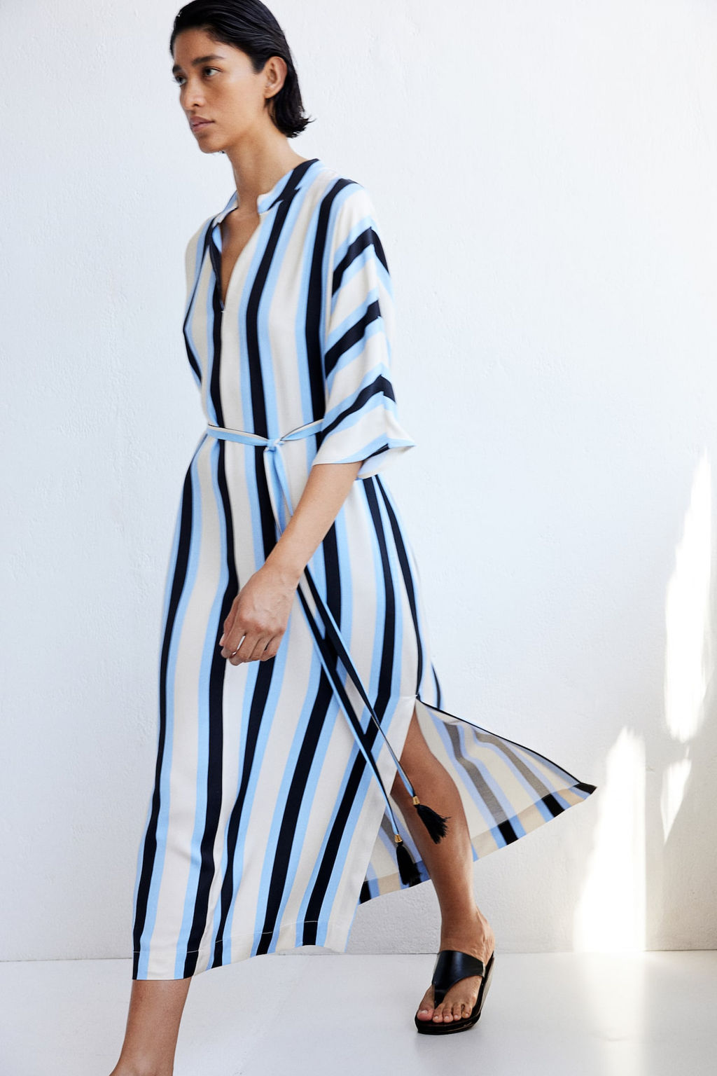 Vestido midi con cinturon de anudar - H&m фото 3