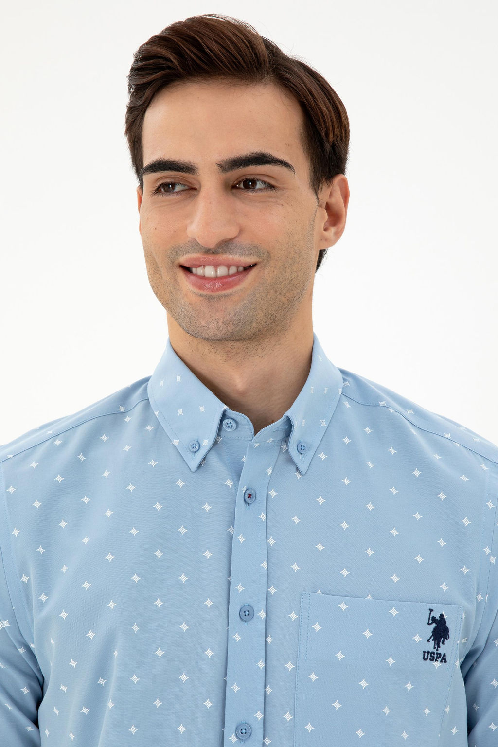 Мужская голубая рубашка с длинным рукавом - U.s. polo assn фото 2