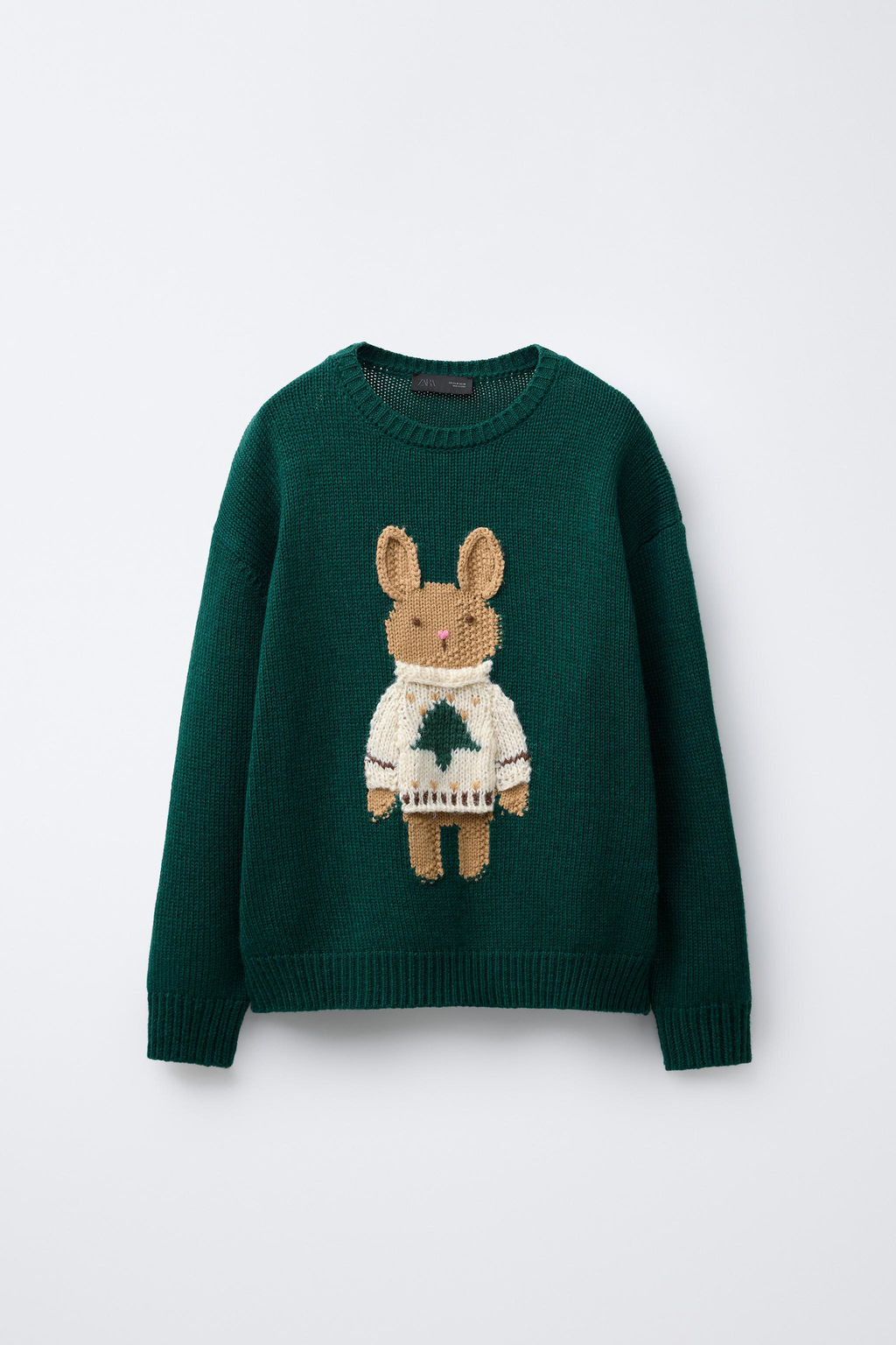 KNIT JUMPER WITH EMBROIDERED BUNNY