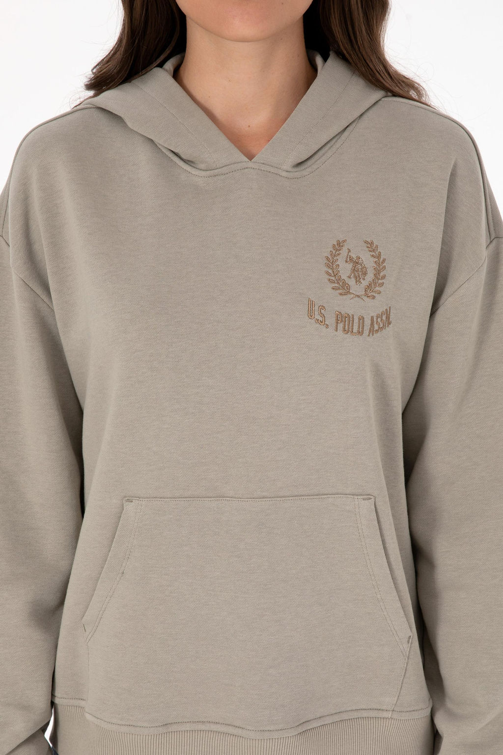 Kad_n A__k Haki Sweatshirt Sepette S_rpriz _ndirim - U.s. polo assn фото 6