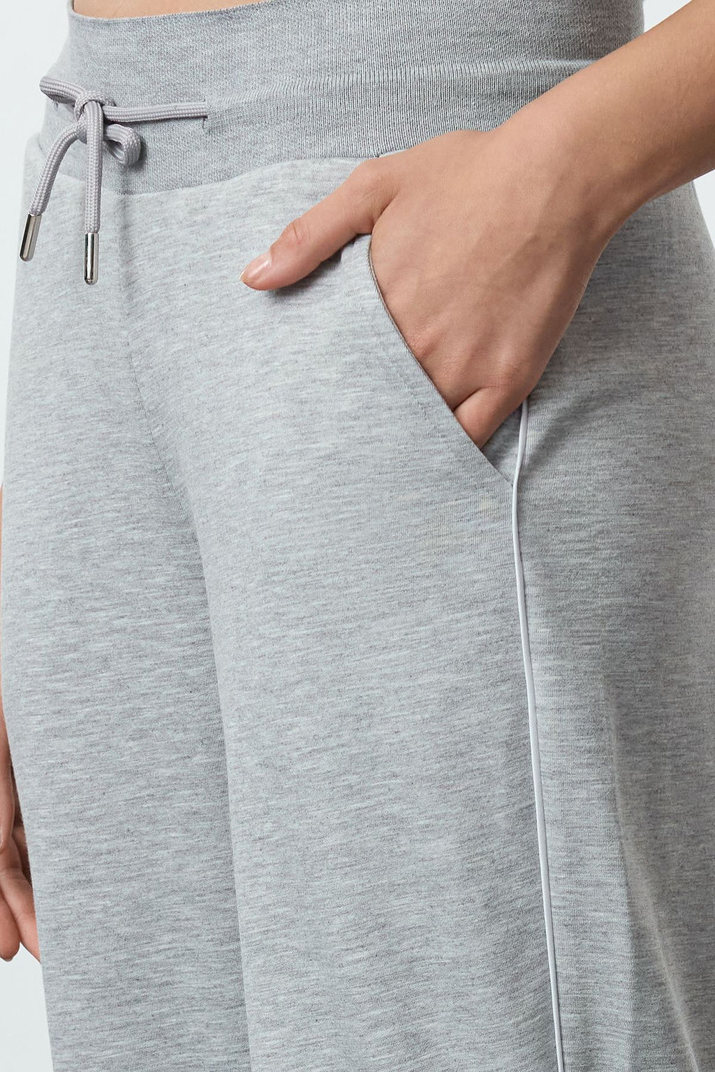 Gri Melanj Boru/Duz Paca Yumusak Kumasl? Orme Esofman Alt? PantolonTWOAW25EA00012 - Trendyolmilla фото 3