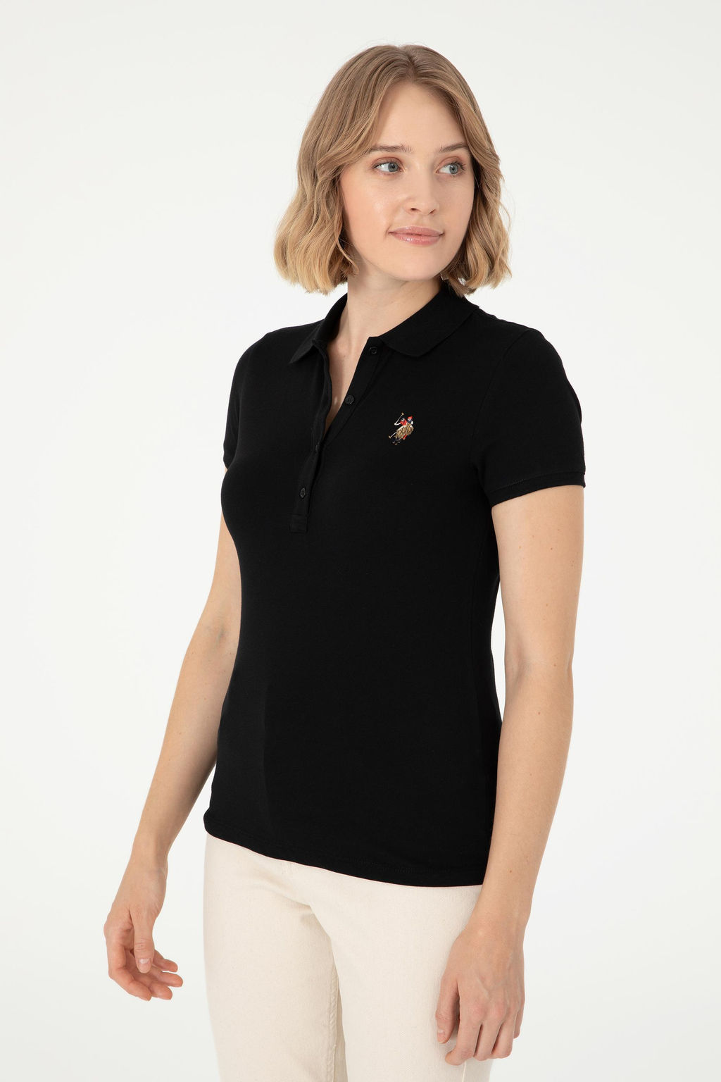 Женская черная футболка Неожиданная скидка в корзине - U.s. polo assn фото 3