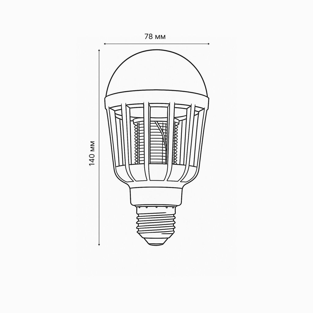 LED-А75-10W/6500К/E27/FR/MKL Лампа-ловушка светодиодная для летающих насекомых, матовая. 2 режима: 6500K+UV и UV. TM Volpe