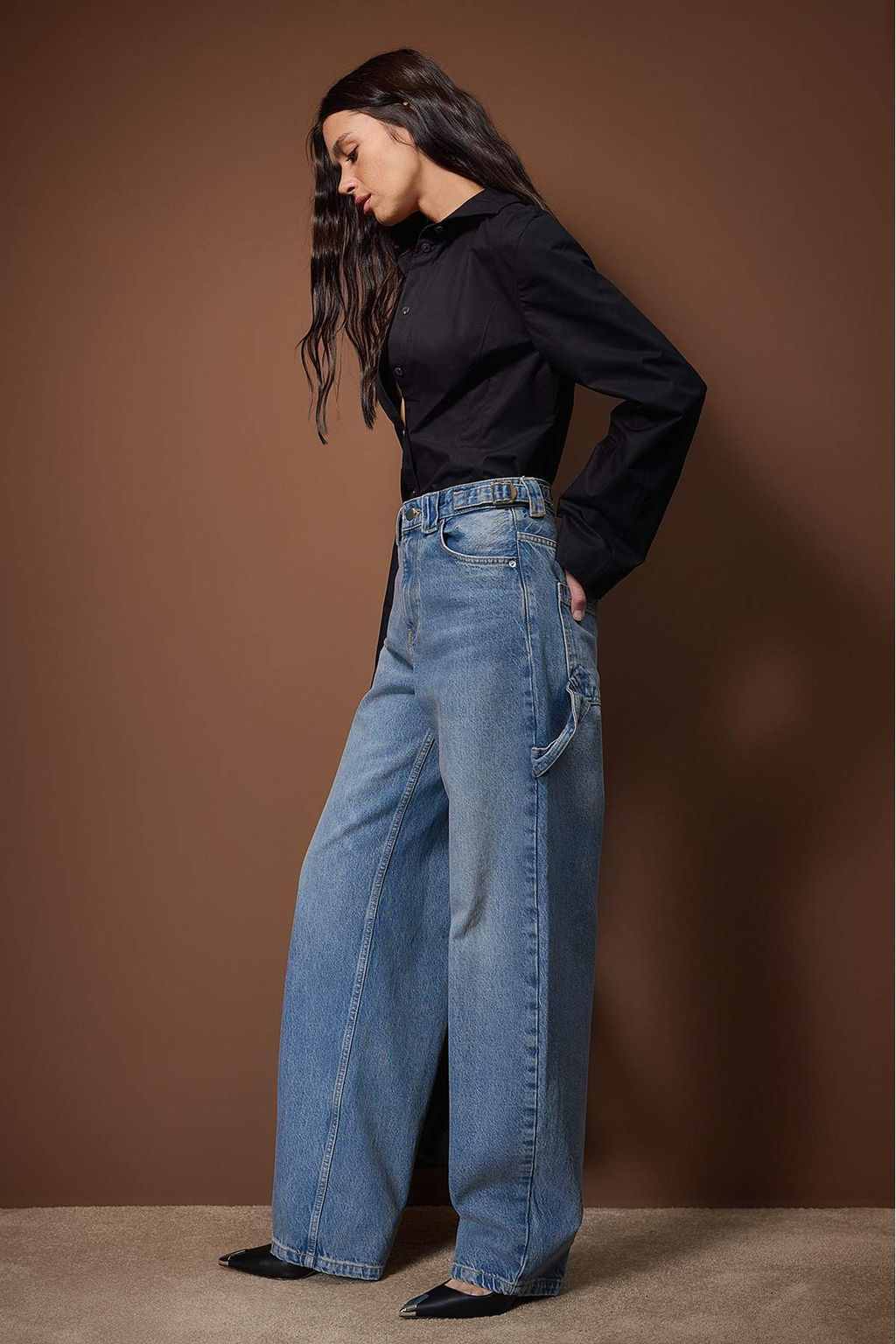 Mavi Aksesuar Detayl? Marangoz Yuksek Bel Baggy Jeans TWOAW26JE00305