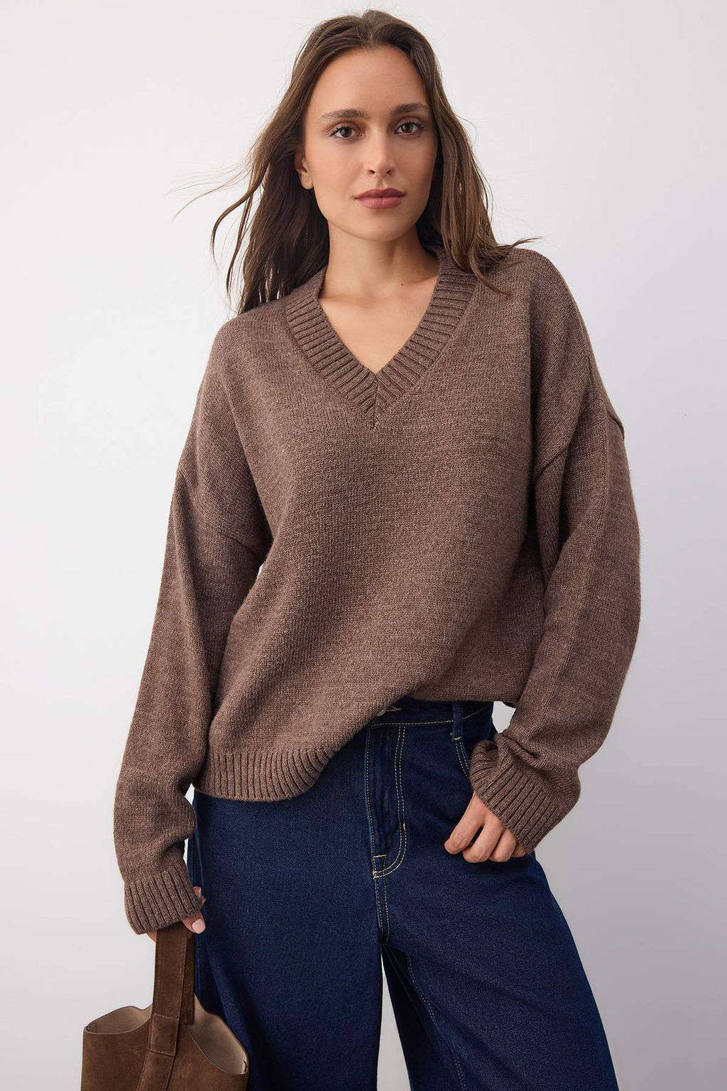 Wardrobe Essentials Vizon Basic Genis Kal?p Yumusak Dokulu Triko Kazak | TWOAW26KZ00091