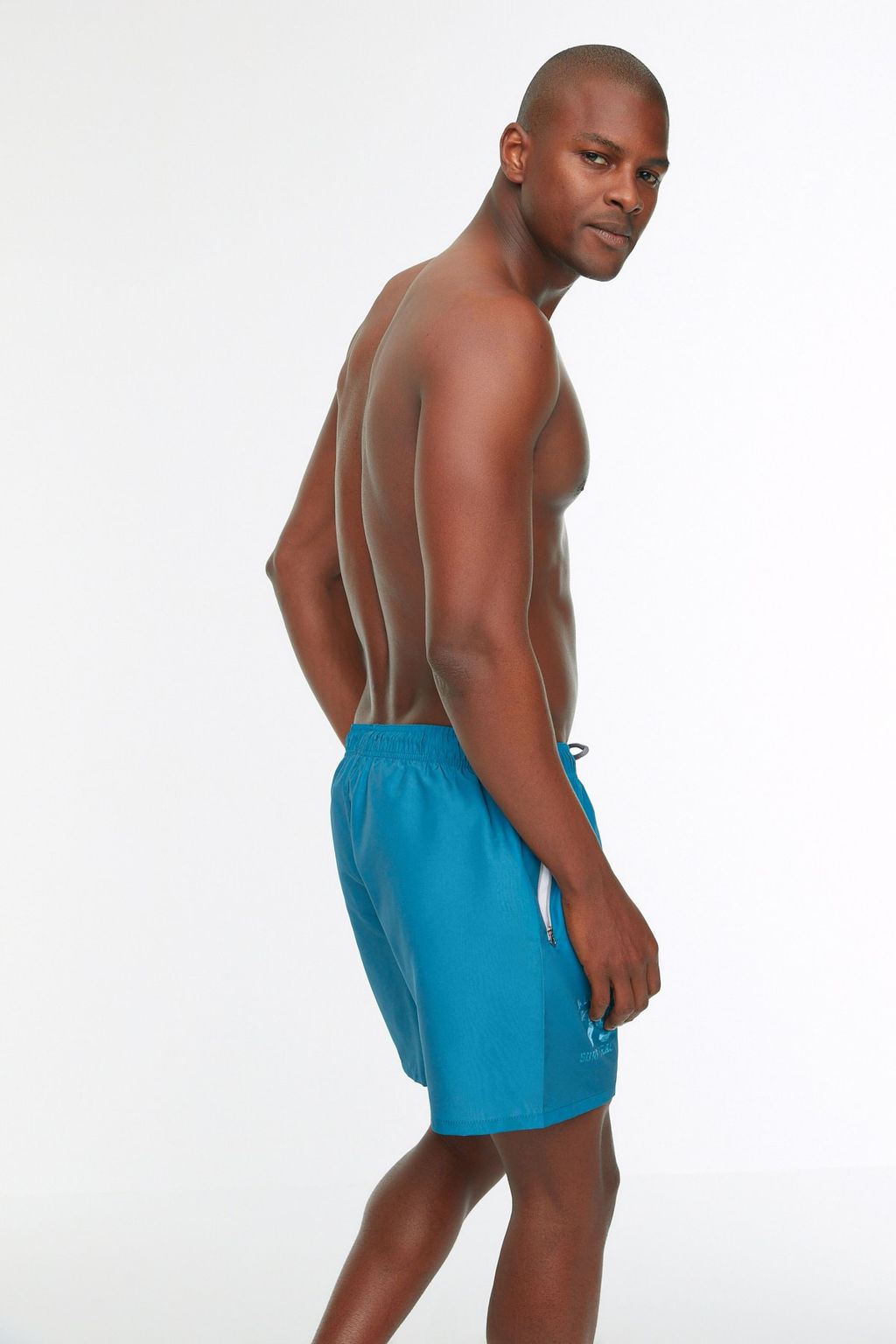 TRENDYOL MAN Siyah Bask?l? Standart Boy Mayo Deniz Sortu TMNSS20DS0009 - Trendyolmilla фото 4