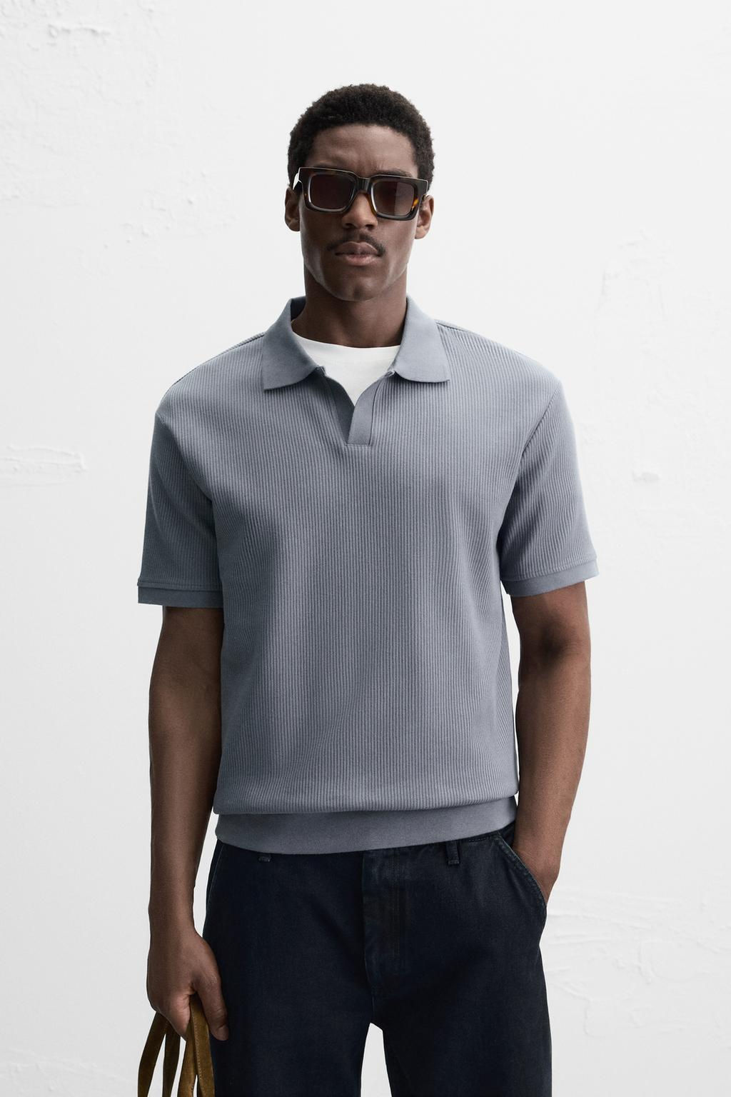 VERTICAL TEXTURED POLO SHIRT - Zara фото 3