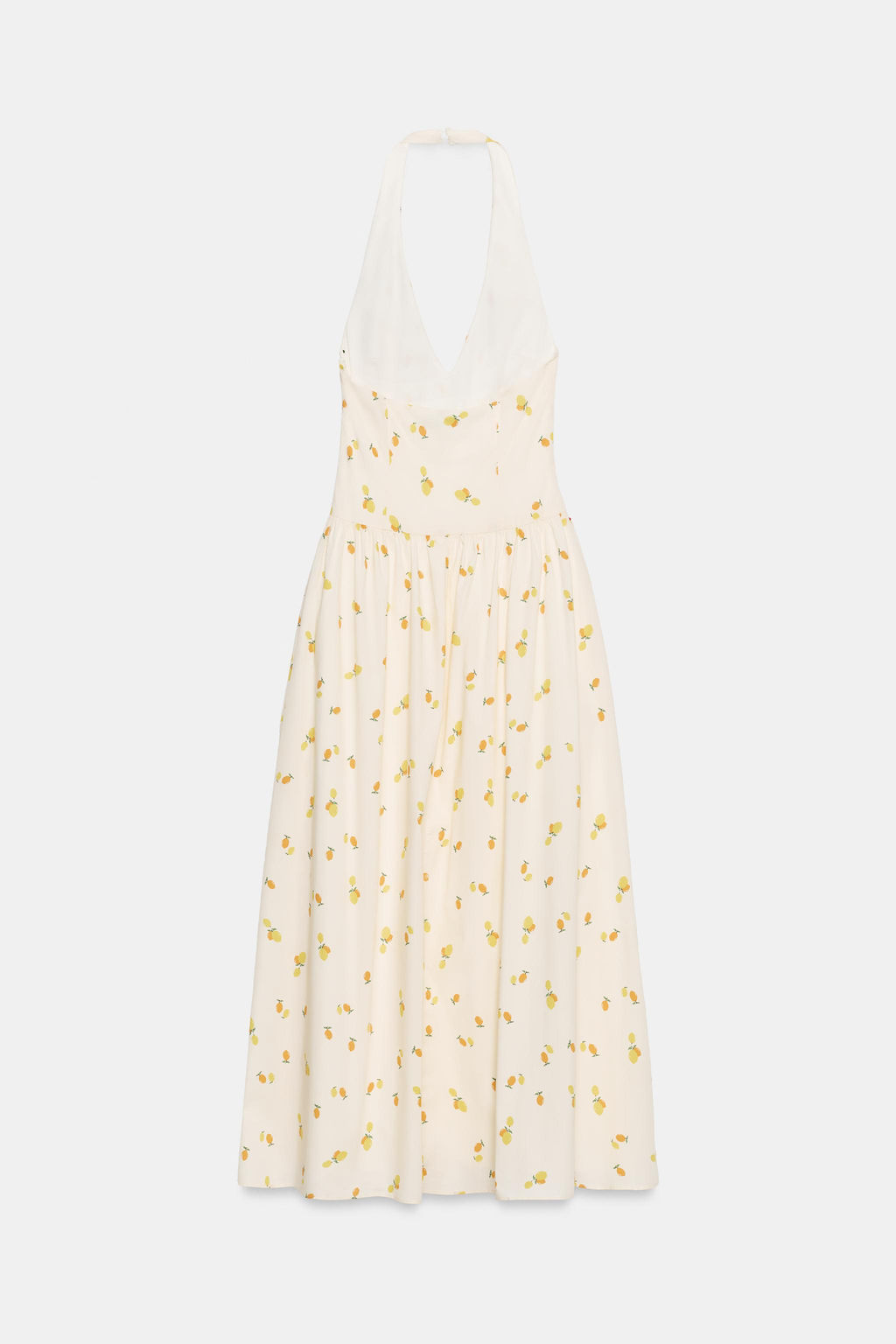 VESTIDO MIDI POPEL?N HALTER FRUTAS / Crudo/Amarillo - Zara фото 6