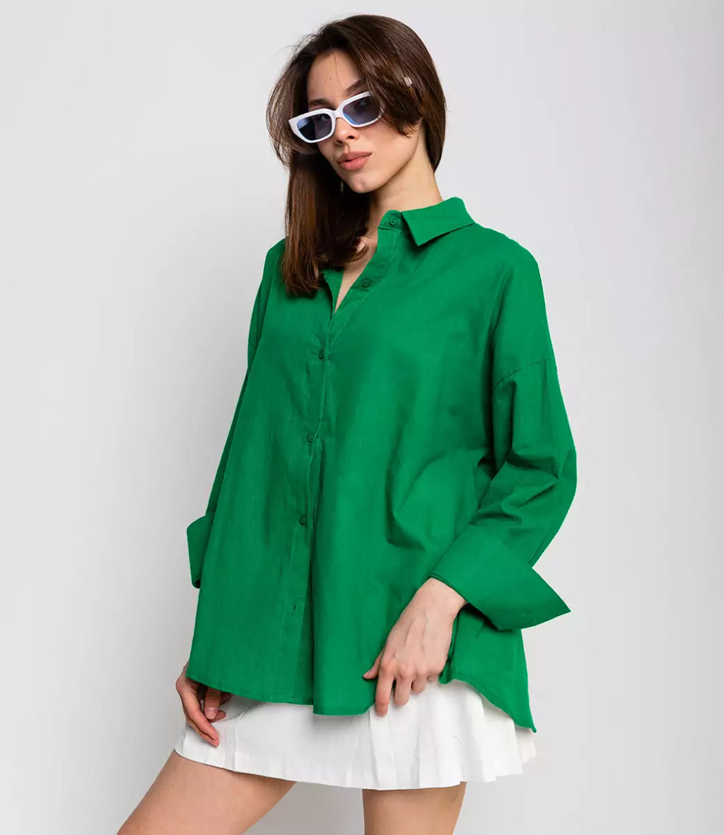 Рубашка #ОБШ1458, зеленый - Dommod фото 3
