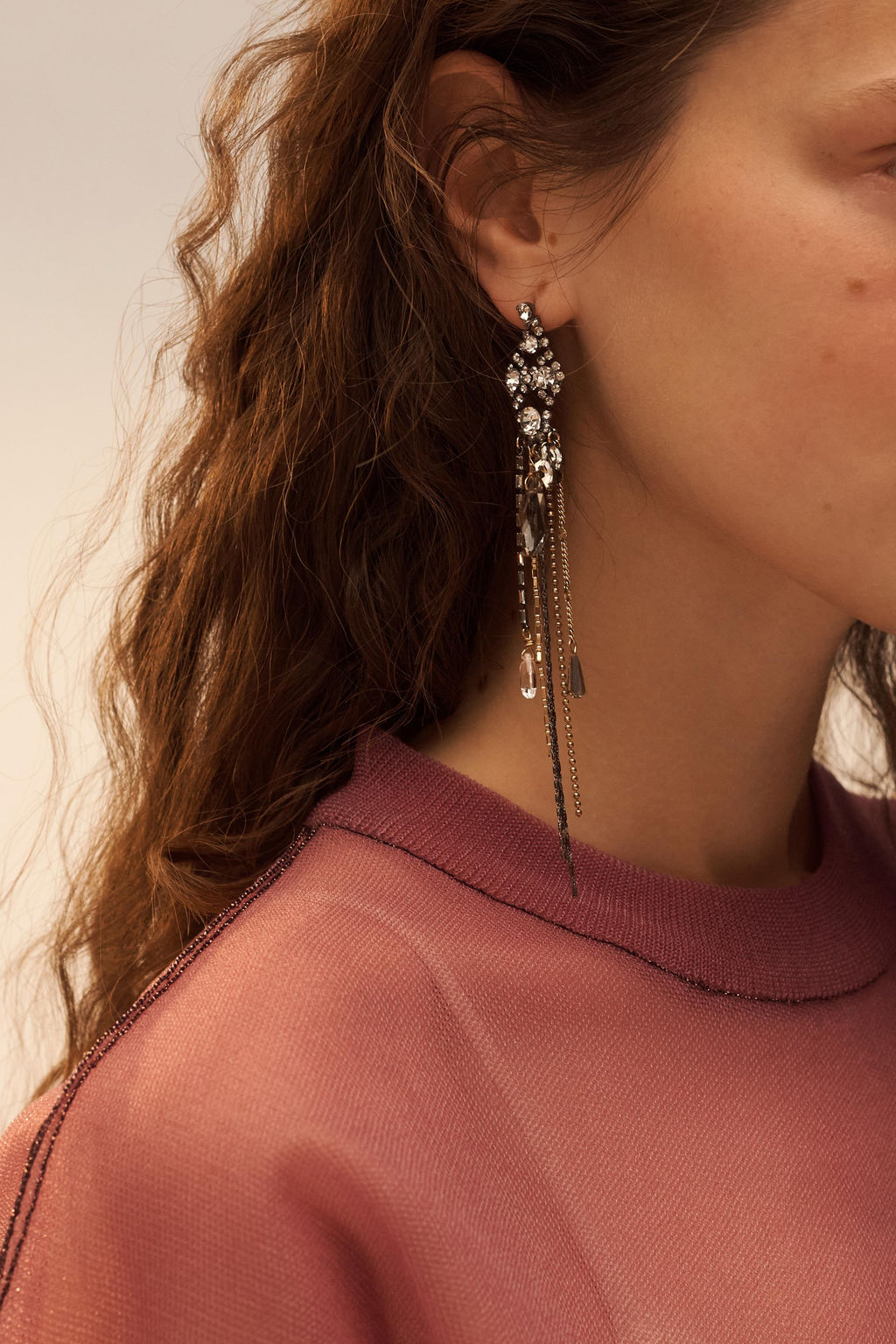 PENDIENTES LARGO BRILLOS LIMITED EDITION / Oro / Plata - Zara фото 2