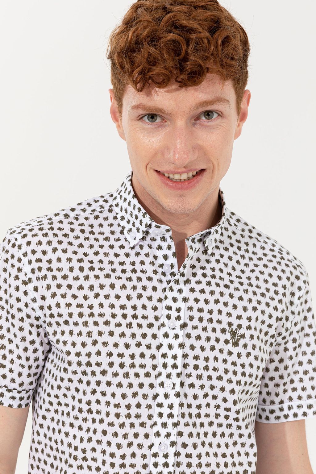 U. S. Polo Assn Мужская рубашка с коротким рукавом и рисунком в защиту прав - U.s. polo assn фото 2