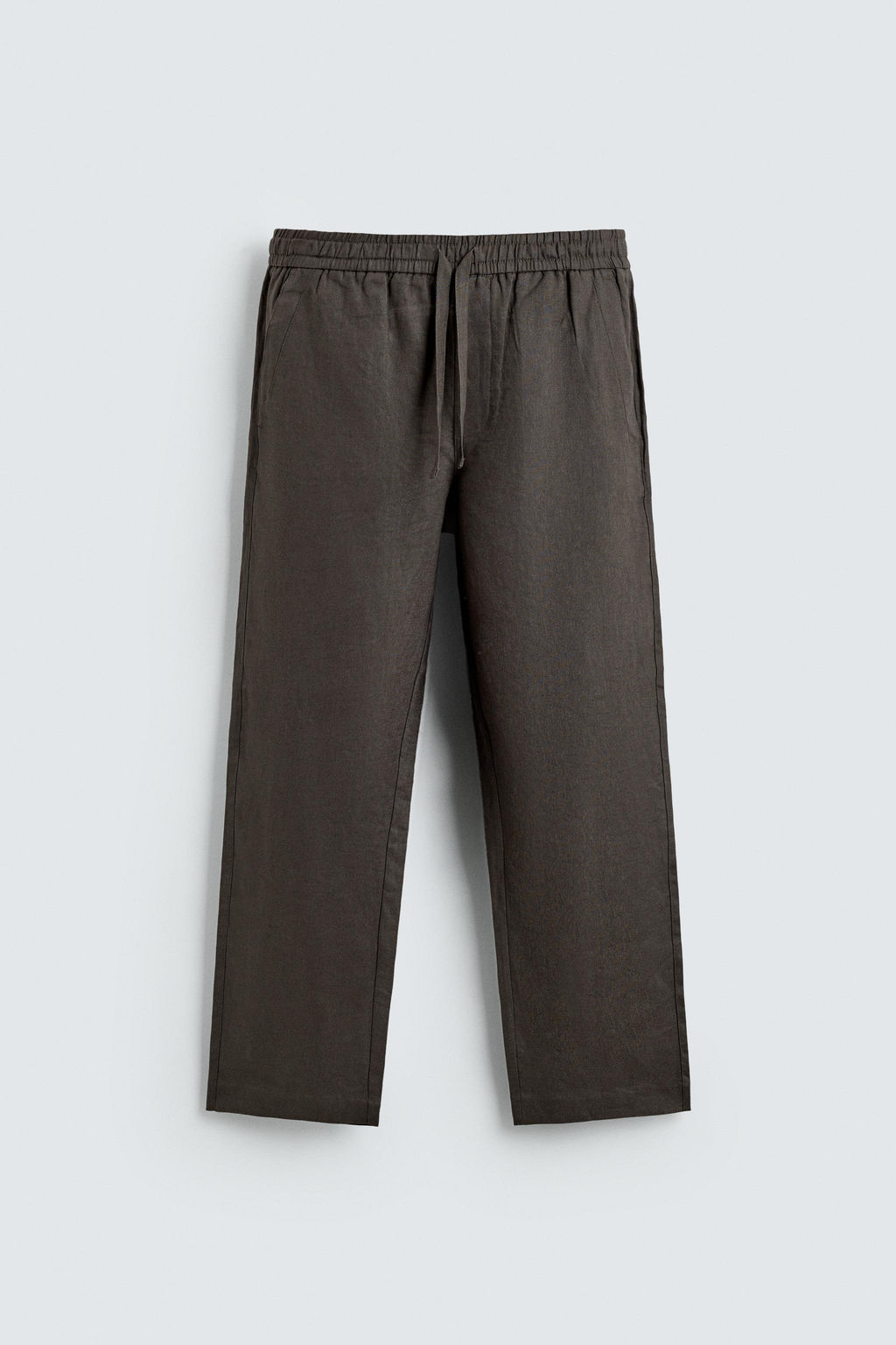 PANTAL?N RELAXED FIT 100% LINO / Verde oscuro - Zara фото 7