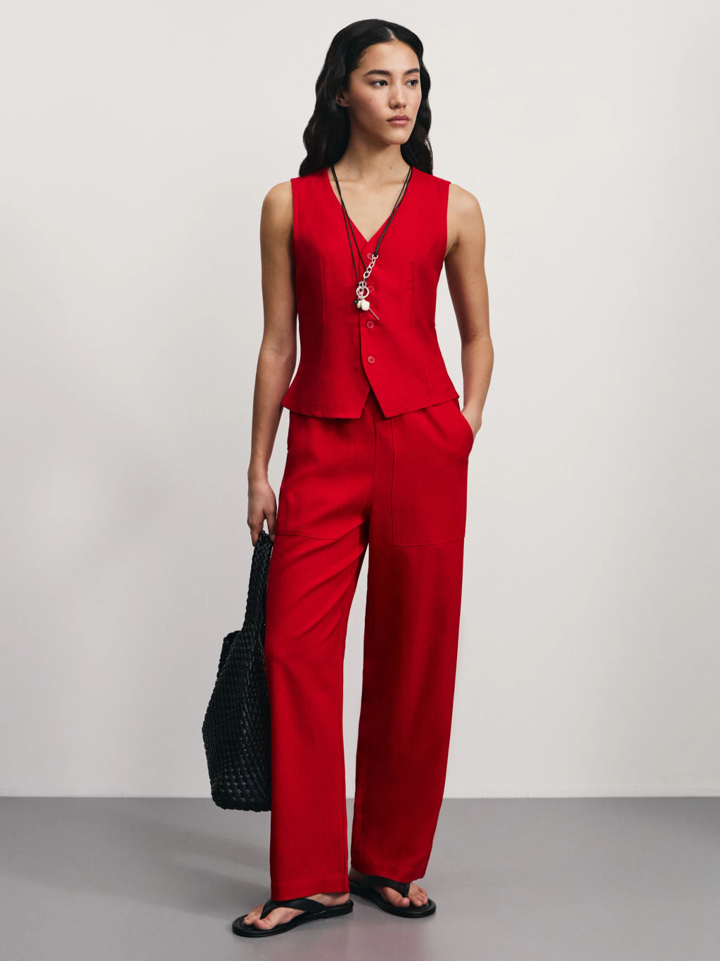 Льняной жилет / Zarina  фото 2