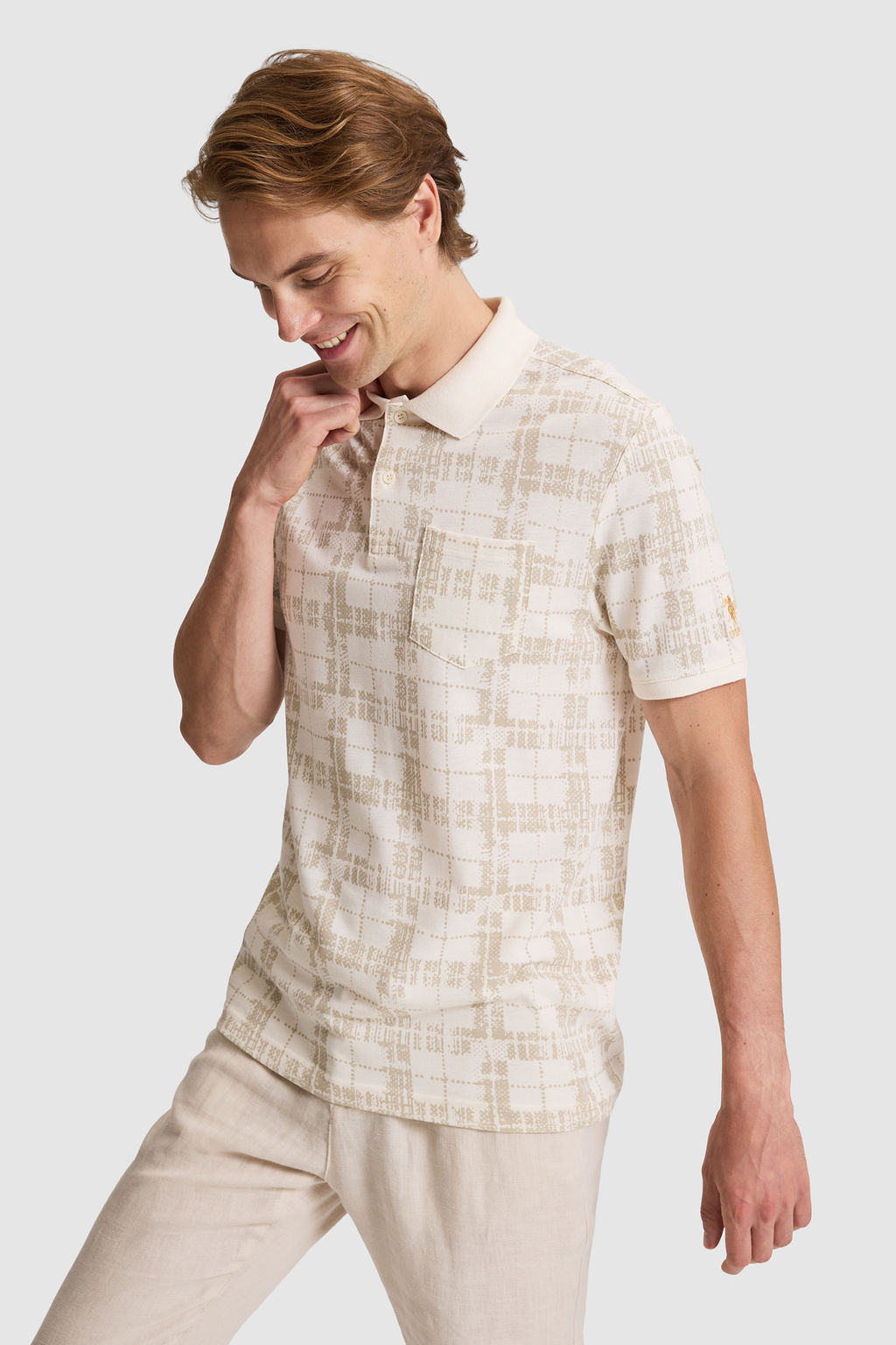 Erkek A__k Haki Regular Fit Polo Yaka Ti__rt - U.s. polo assn фото 3