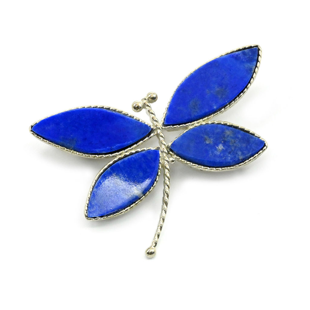 Брошь лазурит "Стрекоза" 36*30мм.