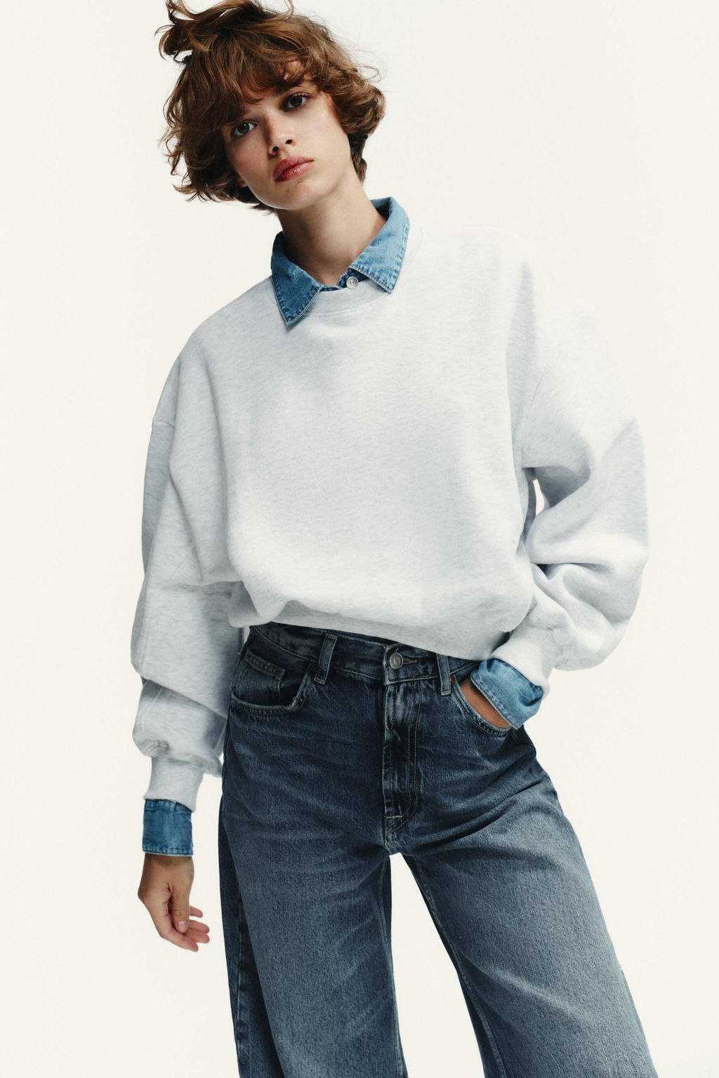 TRF HIGH-WAIST EXTRA WIDE-LEG JEANS - Zara фото 3