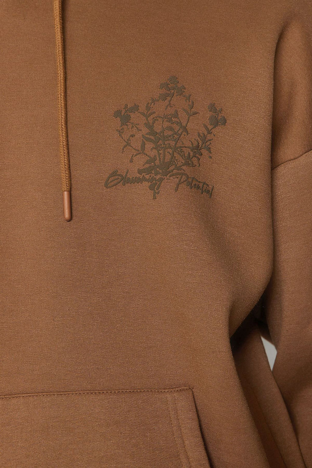 TRENDYOL MAN Antrasit Oversize/Genis Kesim Kapusonlu Cicek Bask? Ici Polar/S?cak Tutan Sweatshirt TMNAW24SW00100 - Trendyolmilla фото 11