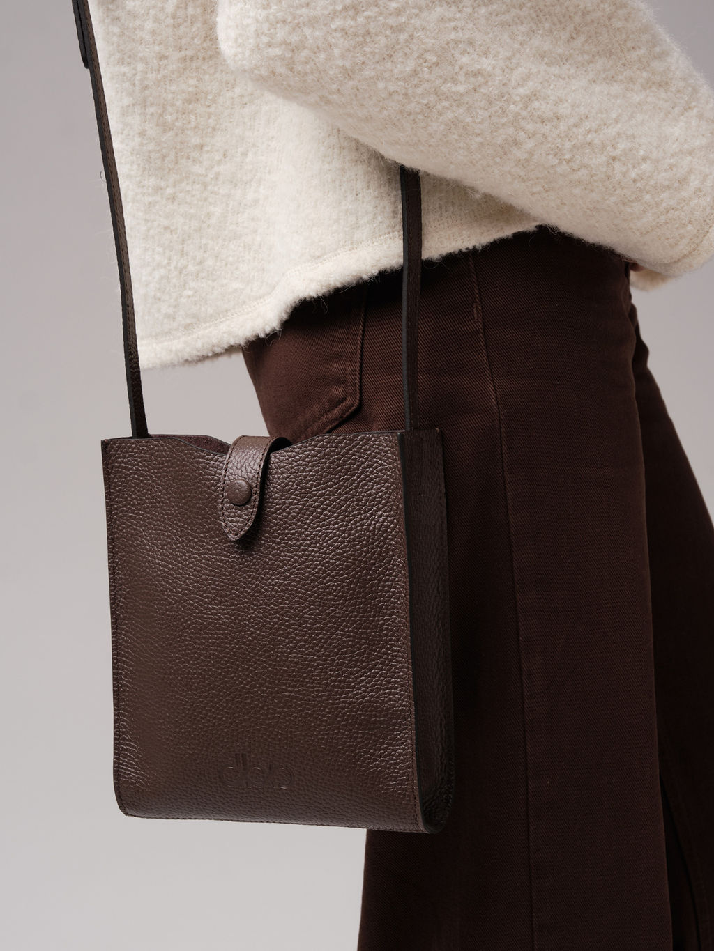 Кожаная сумка кросс-боди Leya DBR 30919 коричневый торф фото 5