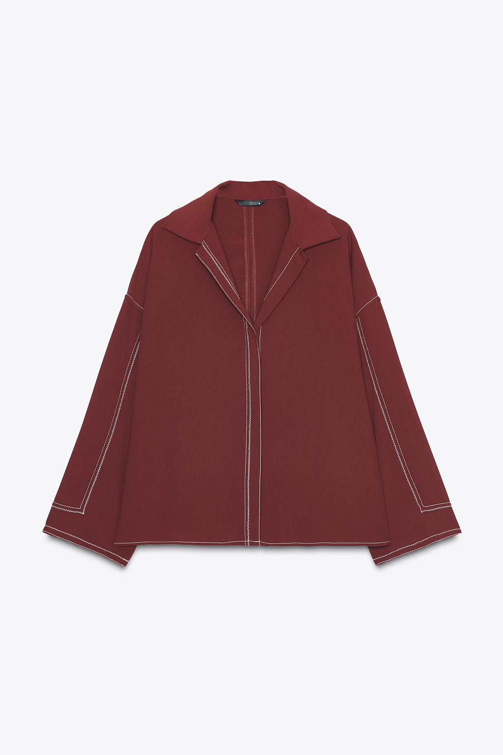 SHIRT WITH CONTRAST TOPSTITCHING - Zara фото 6