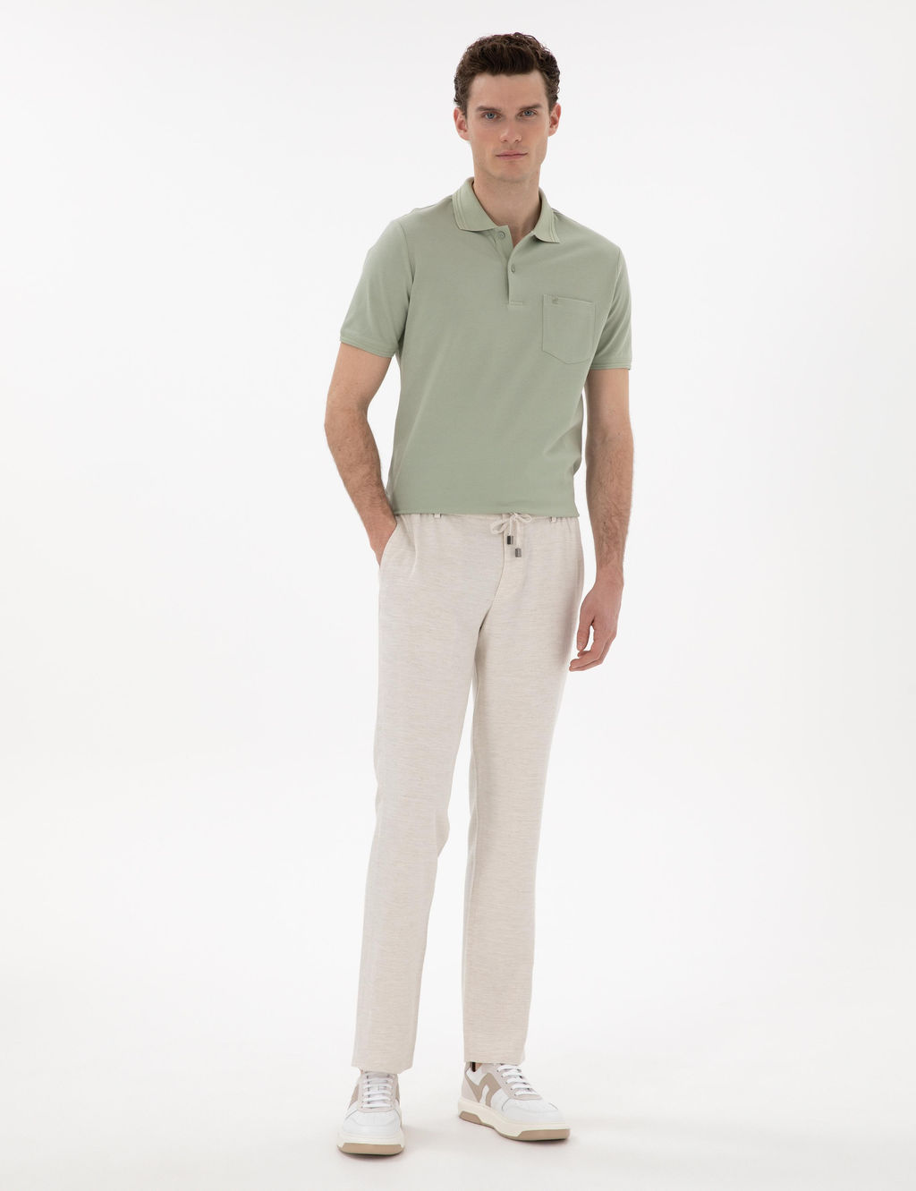 _a_la Ye_ili Regular Fit %100 Pamuk Polo Yaka Basic Ti__rt