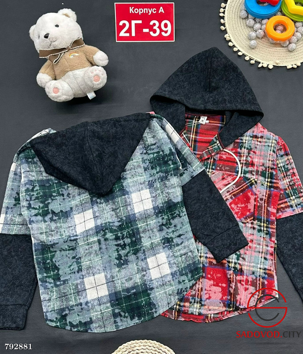 Рубашка с длинным рукавом с капюштном