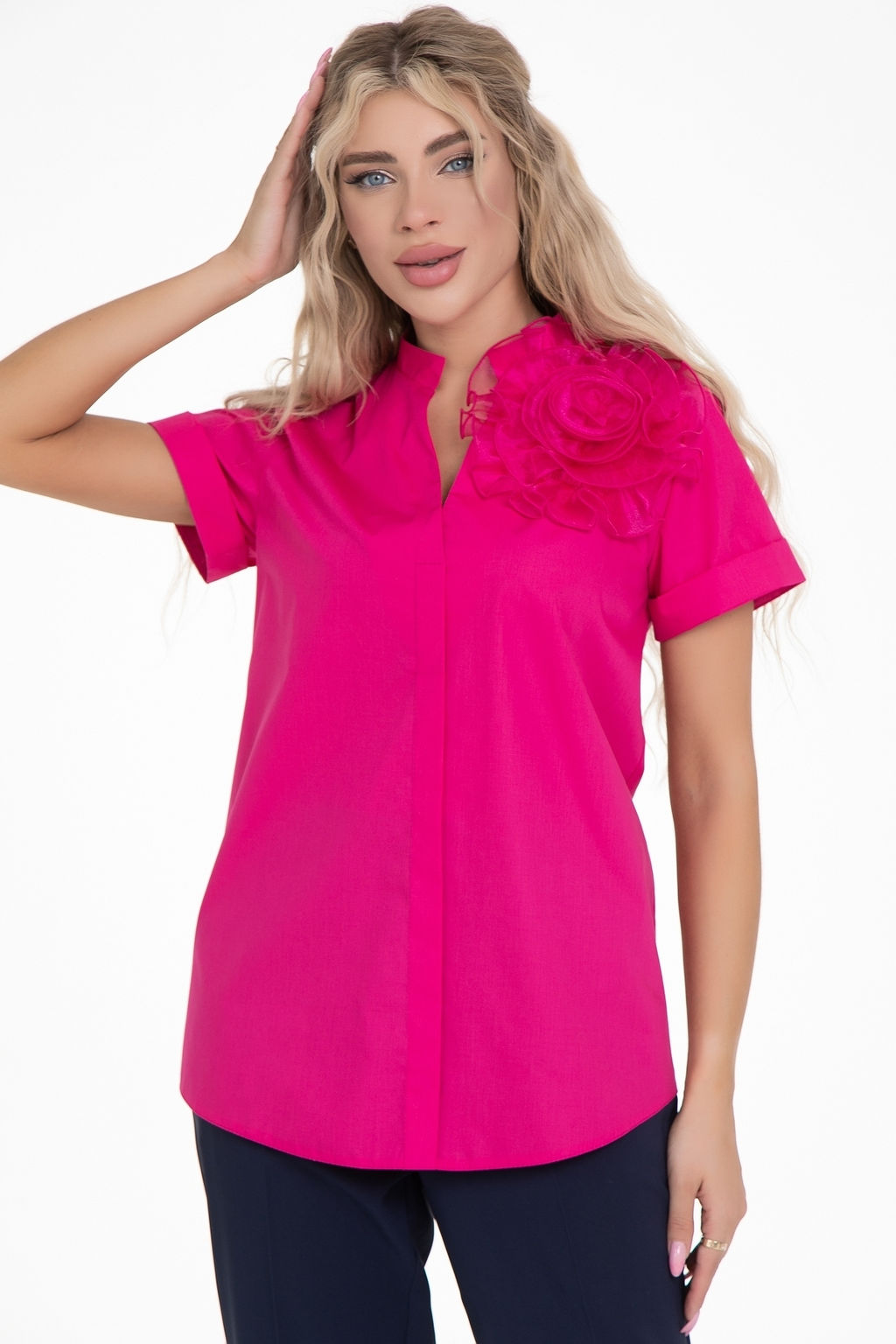 Блуза Нежность (коттон, малина) - Diolche фото 2