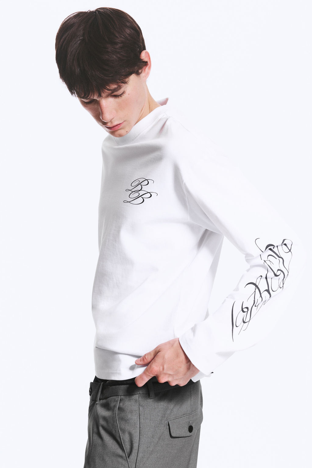 Camiseta boxy de manga larga y estampado gr?fico - H&m фото 3