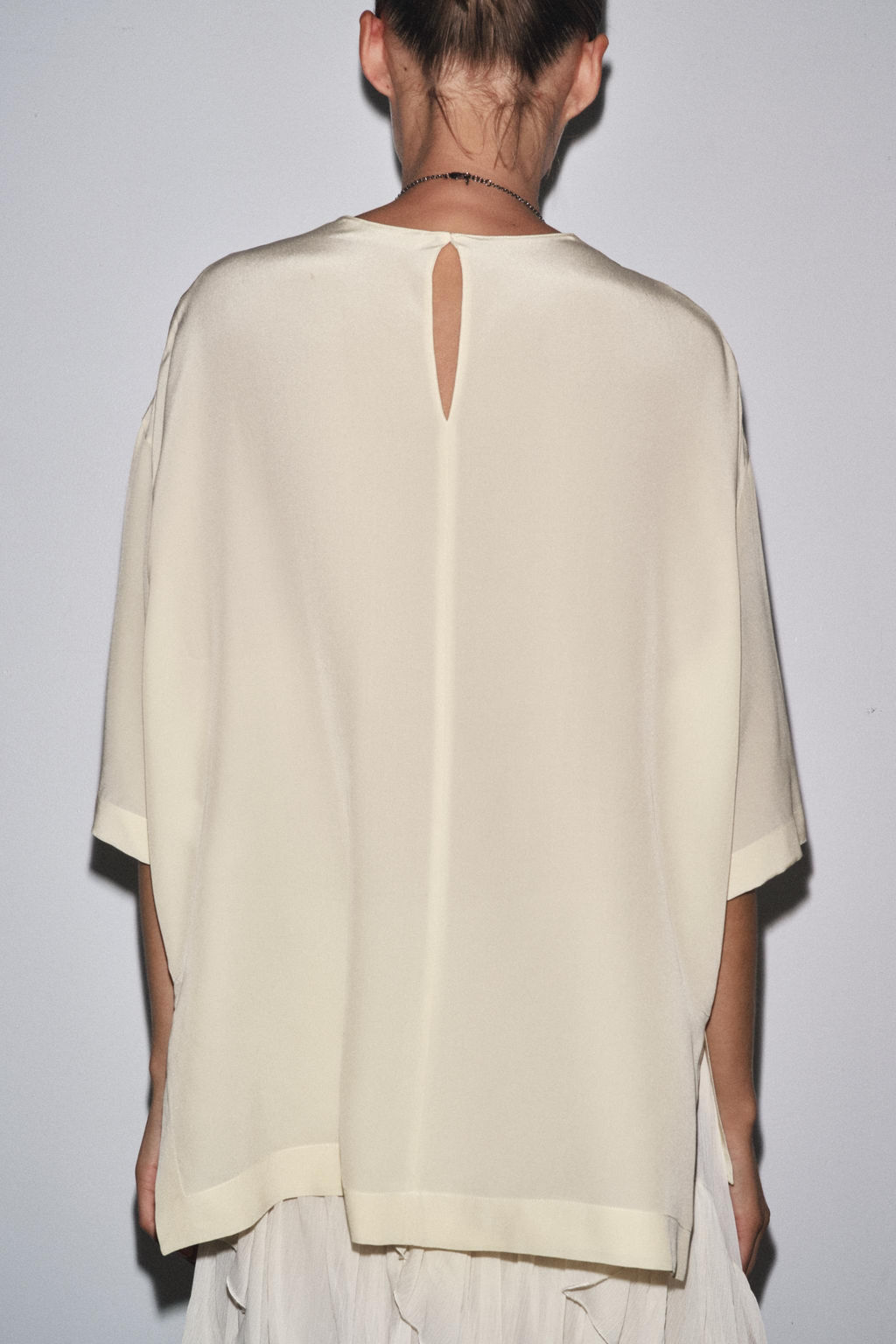 ZW COLLECTION LIMITED EDITION SILK SHORT SLEEVE TOP - Zara фото 3