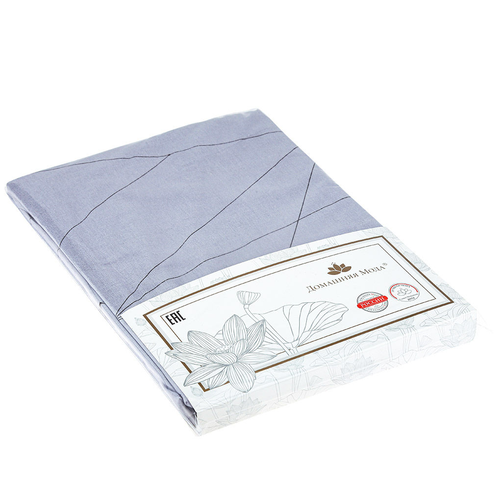 Простыня Евростандарт на резинке "Я верю в себя-Б" 8/1 лавандовый 160х200см, свесы 27см, поплин "Комфорт" 115г/м2, хлопок 100%, упаковка "классическая" ПВХ 28х41см, "Домашняя мода" (Россия)