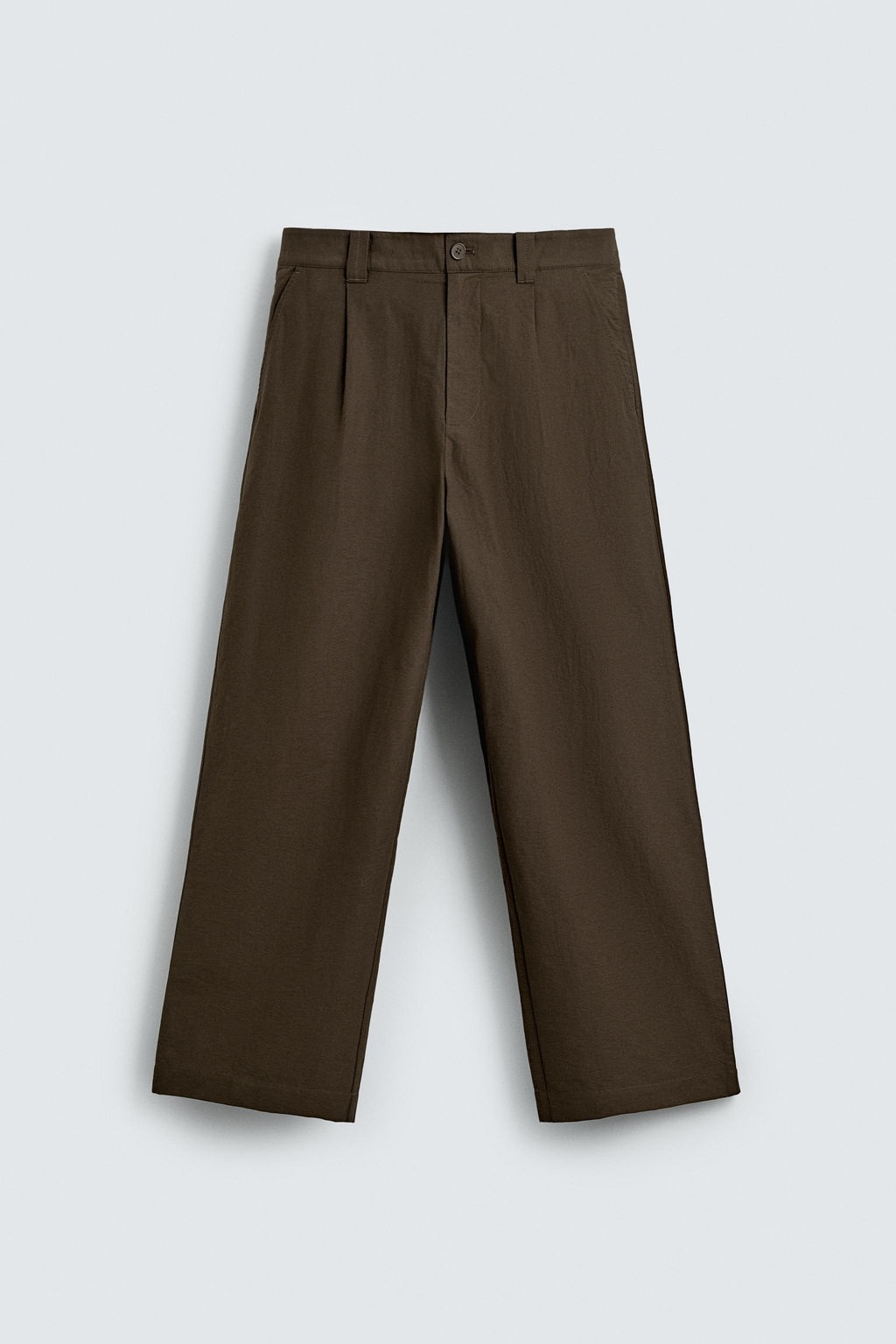 PANTAL?N WIDE FIT PLIEGUES / Marr?n chocolate - Zara фото 6