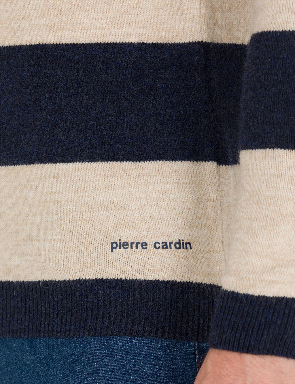 Lacivert Slim Fit D__meli Polo Yaka Triko Kazak - Pierre cardin фото 7